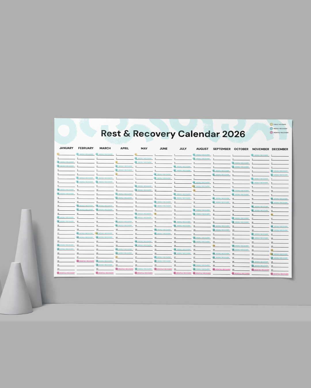 Rest & Recovery Calendar